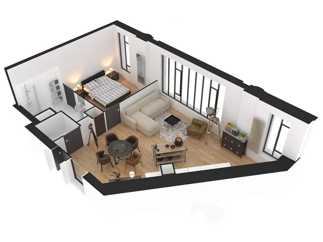 Axonométrie d’un logement